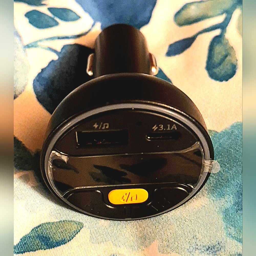 Bluetooth to FM Transmitter & Multi-Port Charger w/ Color Change Lighting